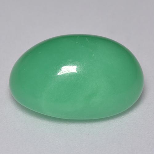 Chrysoprase Gemstone in 15.5 x 11.2 mm Size for Sale, Chrysoprase Stone in Bright Green Color