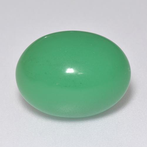 Medium Green Chrysoprase Gem - 8.7ct Oval Cabochon (ID: 515539)