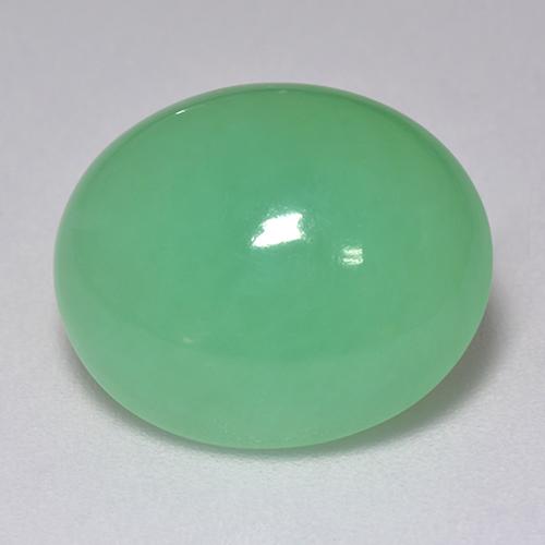 Светло-зеленый Хризопраз Камень - 9.1ct Овал Кабошон (ID: 515540)