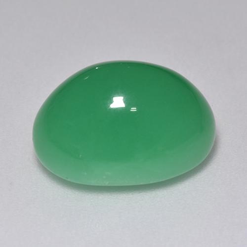 Chrysoprase Gemstone in 14.5 x 11 mm Size for Sale, Chrysoprase Stone in Shamrock Green Color