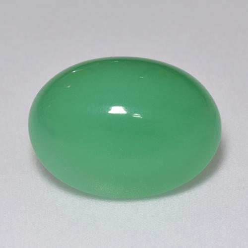 Medium Green Chrysoprase Gem - 8ct Oval Cabochon (ID: 515542)