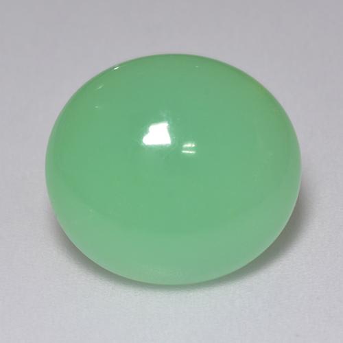 Pale Yellowish Green Chrysoprase Gem - 7.8ct Oval Cabochon (ID: 515543)
