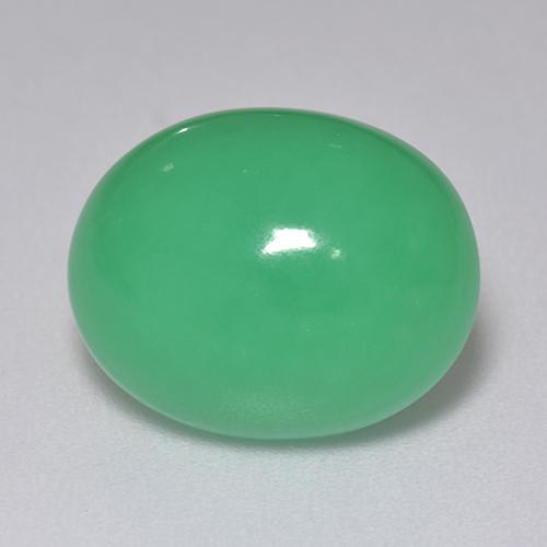 Shamrock Green Хризопраз Камень - 8.7ct Овал Кабошон (ID: 515545)