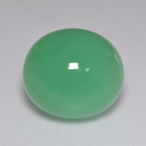 Verde medio Crisoprasa Gema - 9ct Cabujón Óvalo (ID: 517016)