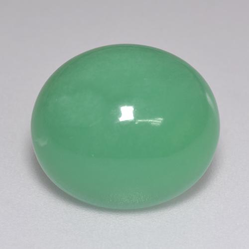 Verde medio Crisoprasa Gema - 7.9ct Cabujón Óvalo (ID: 517018)