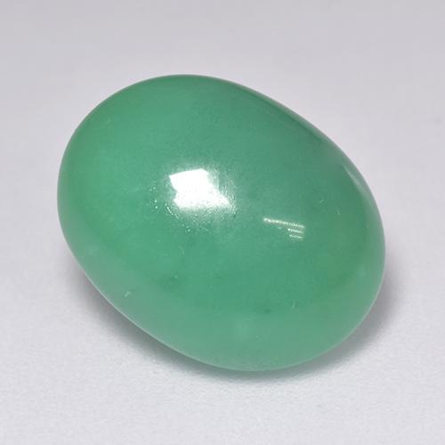 Bright Green Chrysoprase Gem - 8ct Oval Cabochon (ID: 517019)