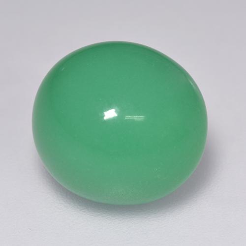 Verde medio Crisoprasa Gema - 7.6ct Cabujón Óvalo (ID: 517020)