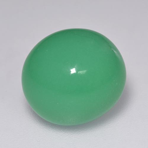7.63 ct Green Chrysoprase Stone, Natural Chrysoprase in Oval Cabochon Shape for Sale