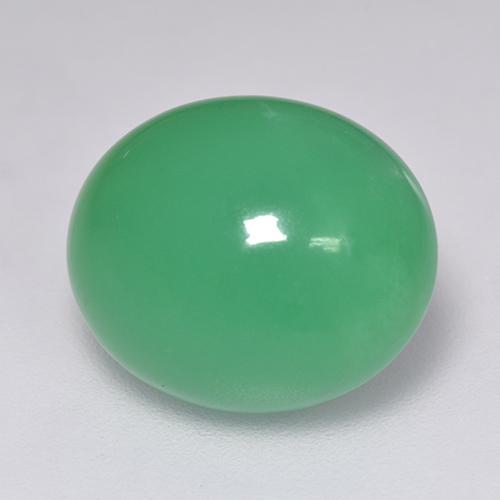 Medium Green Хризопраз Камень - 9.1ct Овал Кабошон (ID: 517021)