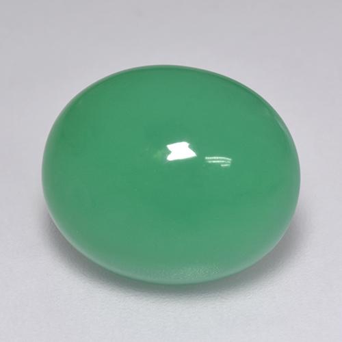 Verde medio Crisoprasa Gema - 9.2ct Cabujón Óvalo (ID: 517024)