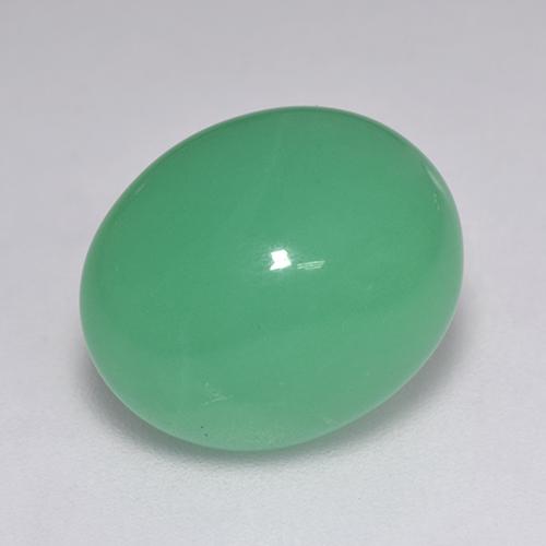 Fern Green Хризопраз Камень - 7.6ct Овал Кабошон (ID: 517026)