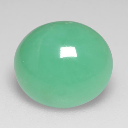 Light Fern Green Хризопраз Камень - 6.6ct Овал Кабошон (ID: 546376)