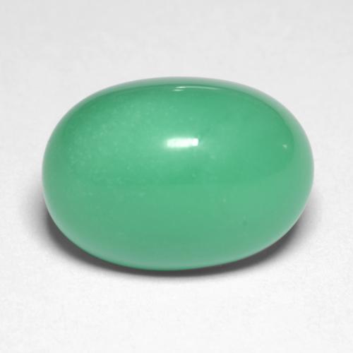 Fern Green Chrysopras Edelstein - 7.6ct Oval Cabochon (ID: 546378)