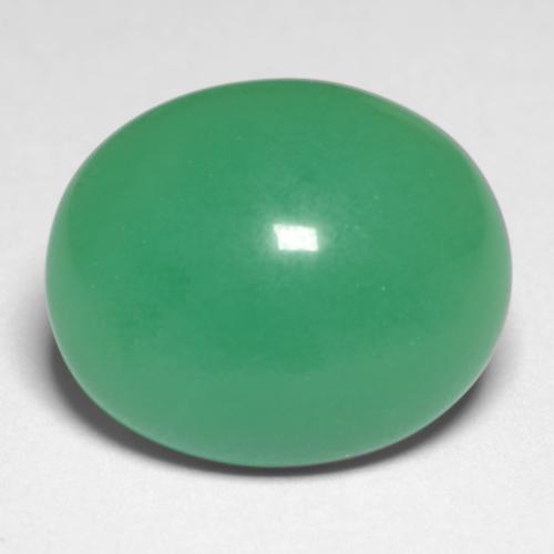 Yellowish Green Chrysoprase Gem - 8.1ct Oval Cabochon (ID: 546379)
