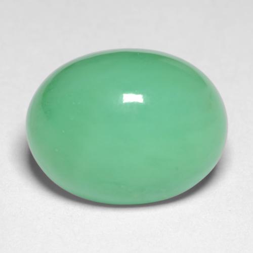 Светло-зеленый Хризопраз Камень - 7.1ct Овал Кабошон (ID: 546380)