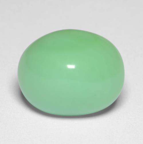 Pale Yellowish Green Хризопраз Камень - 6.1ct Овал Кабошон (ID: 546383)