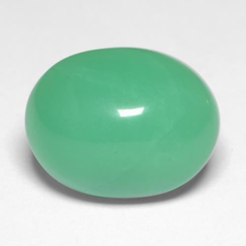 Intense Mint Green Хризопраз Камень - 6.4ct Овал Кабошон (ID: 546385)
