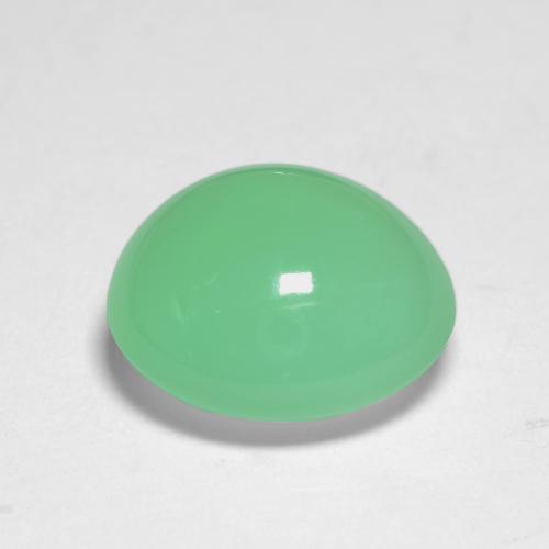 Chrysoprase Gemstone in 12.2 x 11.5 mm Size for Sale, Chrysoprase Stone in Light Shamrock Green Color