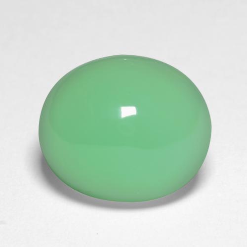 Light Shamrock Green Хризопраз Камень - 7.8ct Овал Кабошон (ID: 546519)