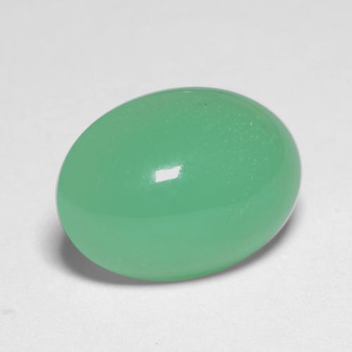 5.45 ct Green Chrysoprase Stone, Natural Chrysoprase in Oval Cabochon Shape for Sale