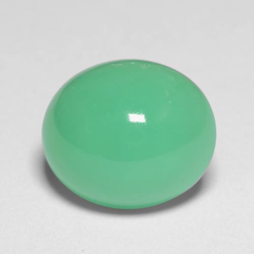 Intense Mint Green Хризопраз Камень - 6.1ct Овал Кабошон (ID: 546525)