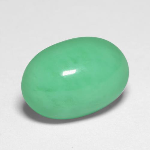 5.26 ct Green Chrysoprase Stone, Natural Chrysoprase in Oval Cabochon Shape for Sale