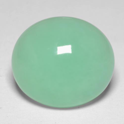 Light Mint Green Chrysopras Edelstein - 7.7ct Oval Cabochon (ID: 546699)