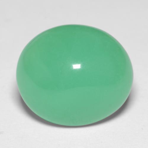 Fern Green Chrysoprase Gem - 6.6ct Oval Cabochon (ID: 546700)