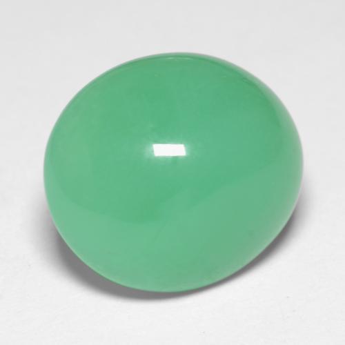 6.56 ct Green Chrysoprase Stone, Natural Chrysoprase in Oval Cabochon Shape for Sale