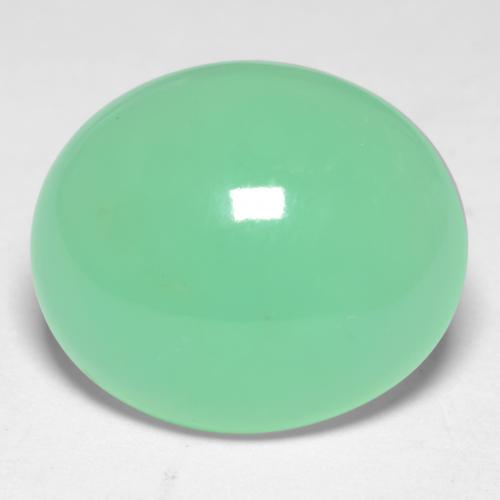 Светло-зеленый Хризопраз Камень - 7.5ct Овал Кабошон (ID: 546702)