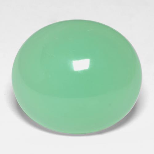Light Mint Green Хризопраз Камень - 7.3ct Овал Кабошон (ID: 546703)