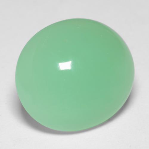 7.31 ct Green Chrysoprase Stone, Natural Chrysoprase in Oval Cabochon Shape for Sale