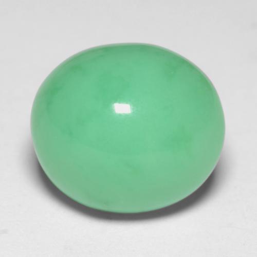 8.02 ct Green Chrysoprase Gemstone, Chrysoprase Gem in Oval Cabochon Shape for Sale.
