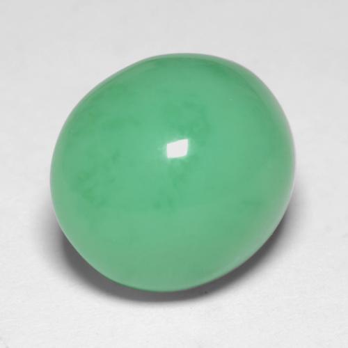 8.02 ct Green Chrysoprase Stone, Natural Chrysoprase in Oval Cabochon Shape for Sale