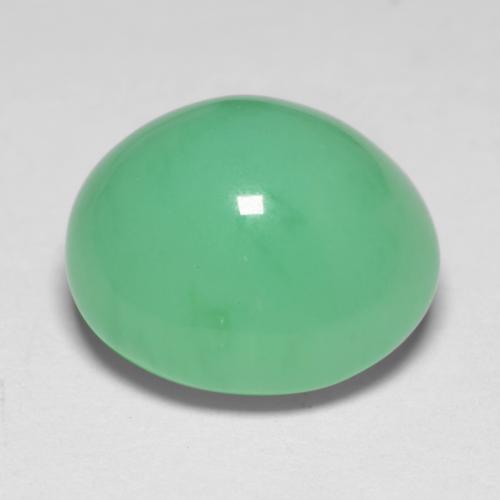 Chrysoprase Gemstone in 12.5 x 10.9 mm Size for Sale, Chrysoprase Stone in Light Shamrock Green Color
