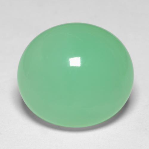 Pale Yellowish Green Crisoprasio Gem - 6.9ct Ovale cabochon (ID: 546706)