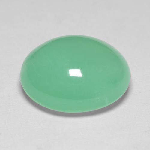 Chrysoprase Gemstone in 12.6 x 11 mm Size for Sale, Chrysoprase Stone in Light Fern Green Color