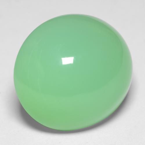 Light Green Chrysoprase Gem - 12.4ct Oval Cabochon (ID: 546708)