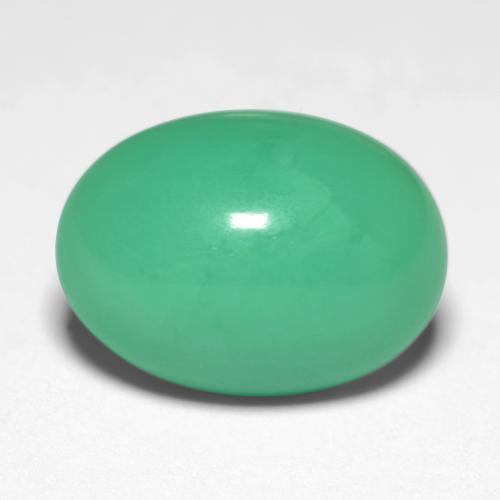 Verde helecho Crisoprasa Gema - 6.8ct Cabujón Óvalo (ID: 546911)