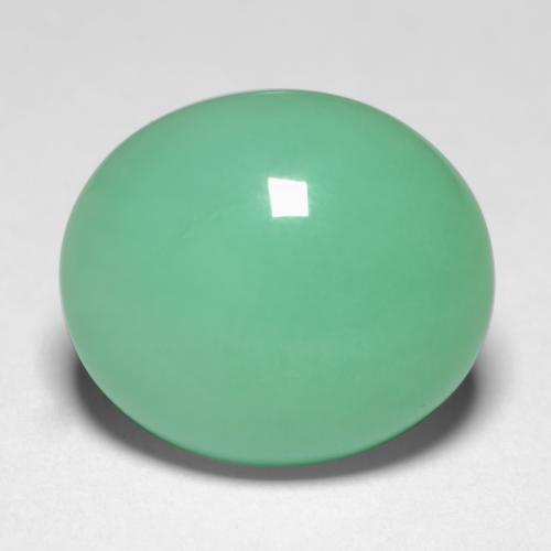 Светло-зеленый Хризопраз Камень - 9.4ct Овал Кабошон (ID: 546912)