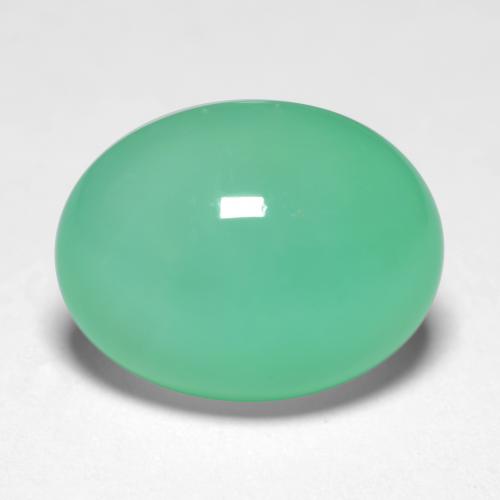 Medium Green Crisoprasio Gem - 6.4ct Ovale cabochon (ID: 546916)