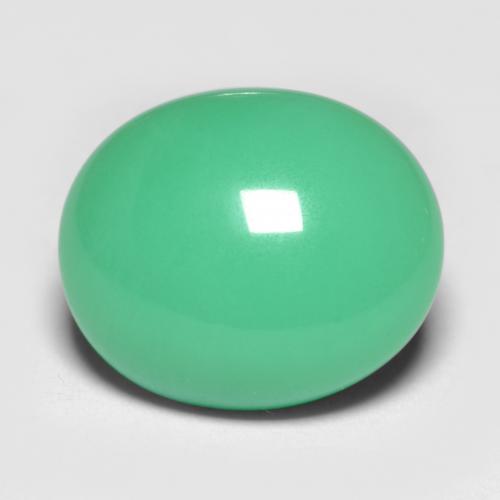 Medium Green Chrysoprase Gem - 6.6ct Oval Cabochon (ID: 546918)