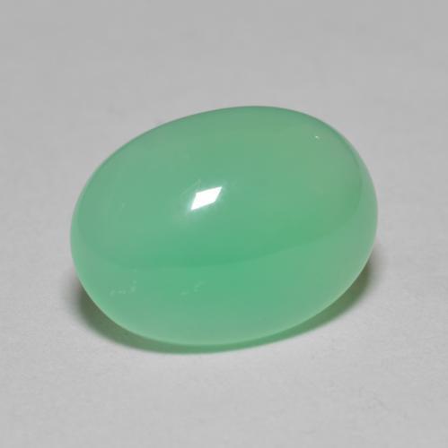 Light Fern Green Chrysoprase Gem - 5ct Oval Cabochon (ID: 602857)