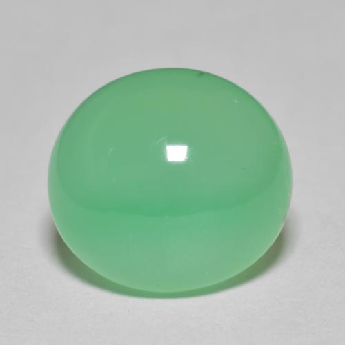 Light Shamrock Green Chrysoprase Gem - 8ct Oval Cabochon (ID: 602860)