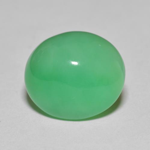 Pale Yellowish Green Chrysoprase Gem - 6.7ct Oval Cabochon (ID: 602867)