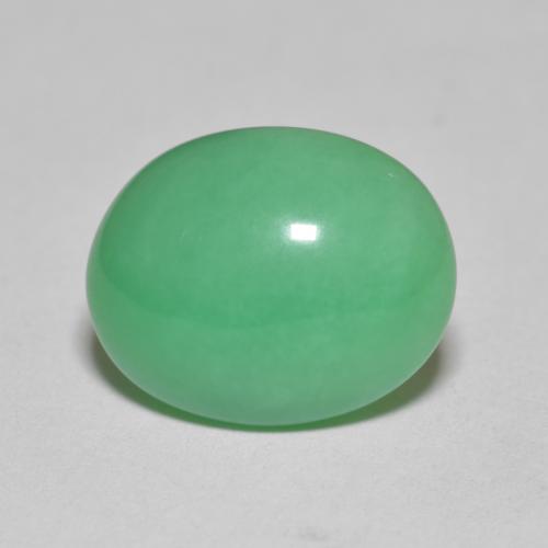Light Shamrock Green Chrysoprase Gem - 6.2ct Oval Cabochon (ID: 602868)