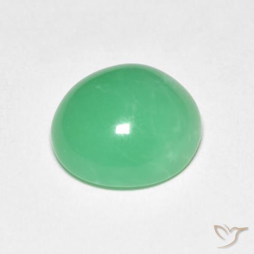 Chrysoprase Gemstone in 10.1 x 9.2 mm Size for Sale, Chrysoprase Stone in Pale Yellowish Green Color