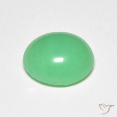 Chrysoprase Gemstone in 11.1 x 9.7 mm Size for Sale, Chrysoprase Stone in Pale Yellowish Green Color