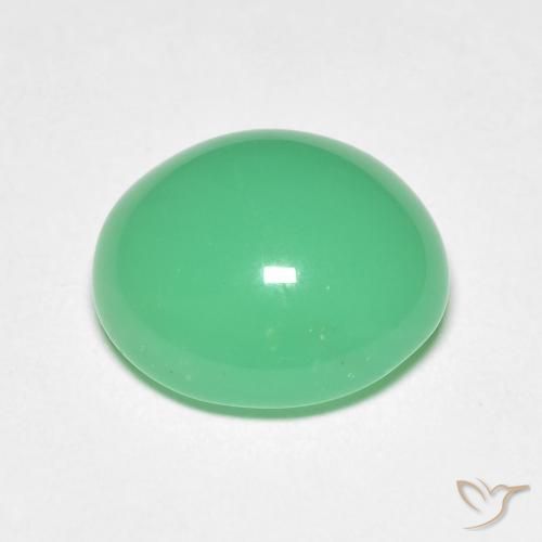 Chrysoprase Gemstone in 11.9 x 10.8 mm Size for Sale, Chrysoprase Stone in Pale Yellowish Green Color