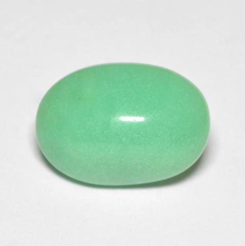 Crisoprasio verde taglio ovale da 4,45 ct dal Madagascar, dimensione 13,6 x 9,7mm, pietra preziosa naturale non trattati , purezza Opaque, Crisoprasio Ovale cabochon da 1 pz, durezza Mohs di 6,5 - 7 adatto per gioielli da indossare ogni giorno, Photo A